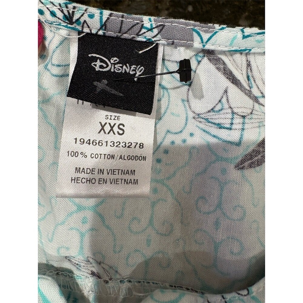 Disney Scrub Top Womens 2XS Disney Jasmine Aladdin Floral - Picture 8 of 8